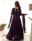 Enchanting Pure Faux Georgette Fully Flared Anarkali Pant Suit - women's fashion mart