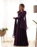 Enchanting Pure Faux Georgette Fully Flared Anarkali Pant Suit - women's fashion mart