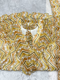 Amazing Pure Faux Georgette Zigzag printed Anarkali Pant Suit -Salwar Kameez Light Yellow / XS women's fashion mart