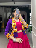 Elegant Pink Jacket Lehenga Choli For Navratri - women's fashion mart