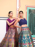 Classic and Stylish Banarasi Silk Lehenga Choli -Lehenga Choli Purple / XS women's fashion mart