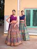 Classic and Stylish Banarasi Silk Lehenga Choli -Lehenga Choli Purple / XS women's fashion mart