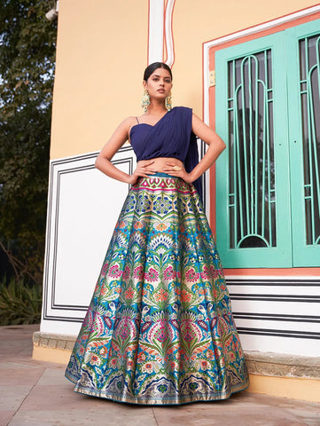 Classic and Stylish Banarasi Silk Lehenga Choli - women's fashion mart