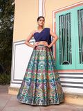Classic and Stylish Banarasi Silk Lehenga Choli -Lehenga Choli Navy Blue / XS women's fashion mart