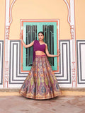 Classic and Stylish Banarasi Silk Lehenga Choli -Lehenga Choli Purple / XS women's fashion mart