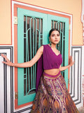 Classic and Stylish Banarasi Silk Lehenga Choli -Lehenga Choli Purple / XS women's fashion mart