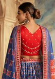 Exquisite Gaji Silk Navy-Red Patola Printed Lehenga Choli - women's fashion mart