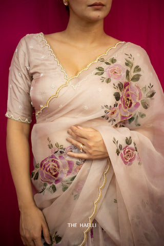 Heera Beige Hand-Emboidered Blouse  women's fashion mart