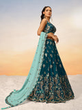 Golden Sequin,Thread,Coding Feather Work Embroidered Georgette Semi-Stitched Lehenga choli  women's fashion mart