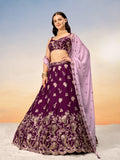Golden Sequin,Thread,Coding Feather Work Embroidered Georgette Semi-Stitched Lehenga choli  women's fashion mart