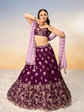 Golden Sequin,Thread,Coding Feather Work Embroidered Georgette Semi-Stitched Lehenga choli  women's fashion mart