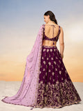 Golden Sequin,Thread,Coding Feather Work Embroidered Georgette Semi-Stitched Lehenga choli  women's fashion mart