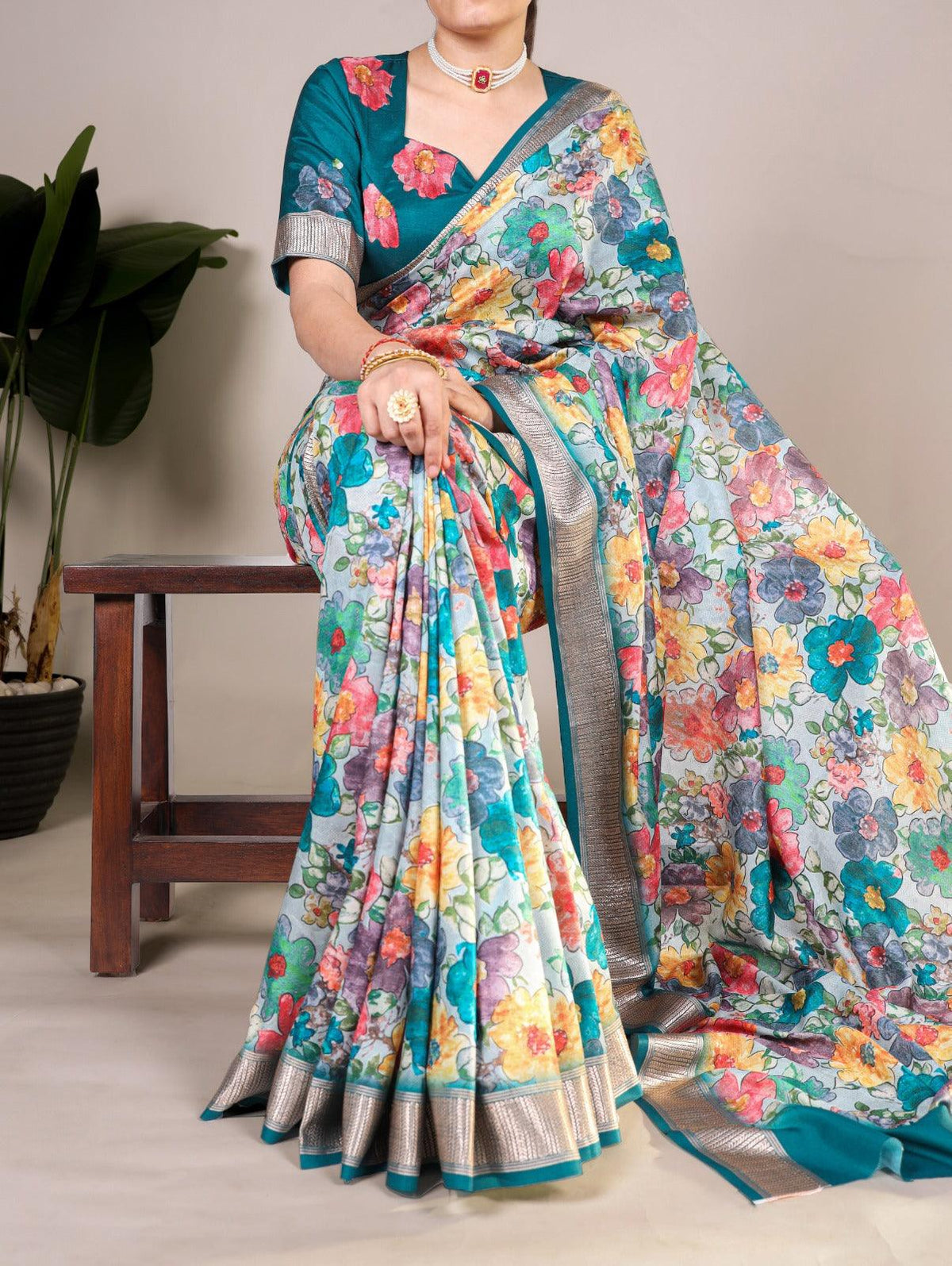 Aarti Tussar Silk Saree | Shoppers Trend