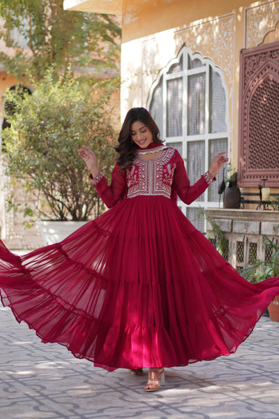 Enna Faux Blooming Georgette Anarkali | Shoppers Trend