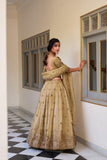 Laxmi Gold Crush Dhavani Set | Half-Saree | Sequins and Thread Embroidery | Shoppers Trend  women's fashion mart