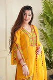 Ethnic Heavy Rayon Salab Set with Intricate Handwork Embroidery – Fully Stitched Kurti, Pant & Cotton Dupatta - S women's fashion mart