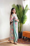 Floral Elegance Alia Cut Suit Set in Mehera Green  women's fashion mart