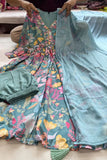 Floral Elegance Alia Cut Suit Set in Mehera Green  women's fashion mart
