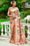 Paithani Silk Weaving Work Saree in Peach Color.