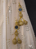 Cream Color Sequins Embroidery Work Georgette Lehenga Choli Set