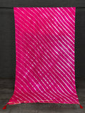 Pink Color Gota Patti Lace Border Leheriya Bandhej Dupatta - women's fashion mart