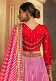 Enchanting Gaji Silk Pink-Red Patola Printed Lehenga Choli - women's fashion mart