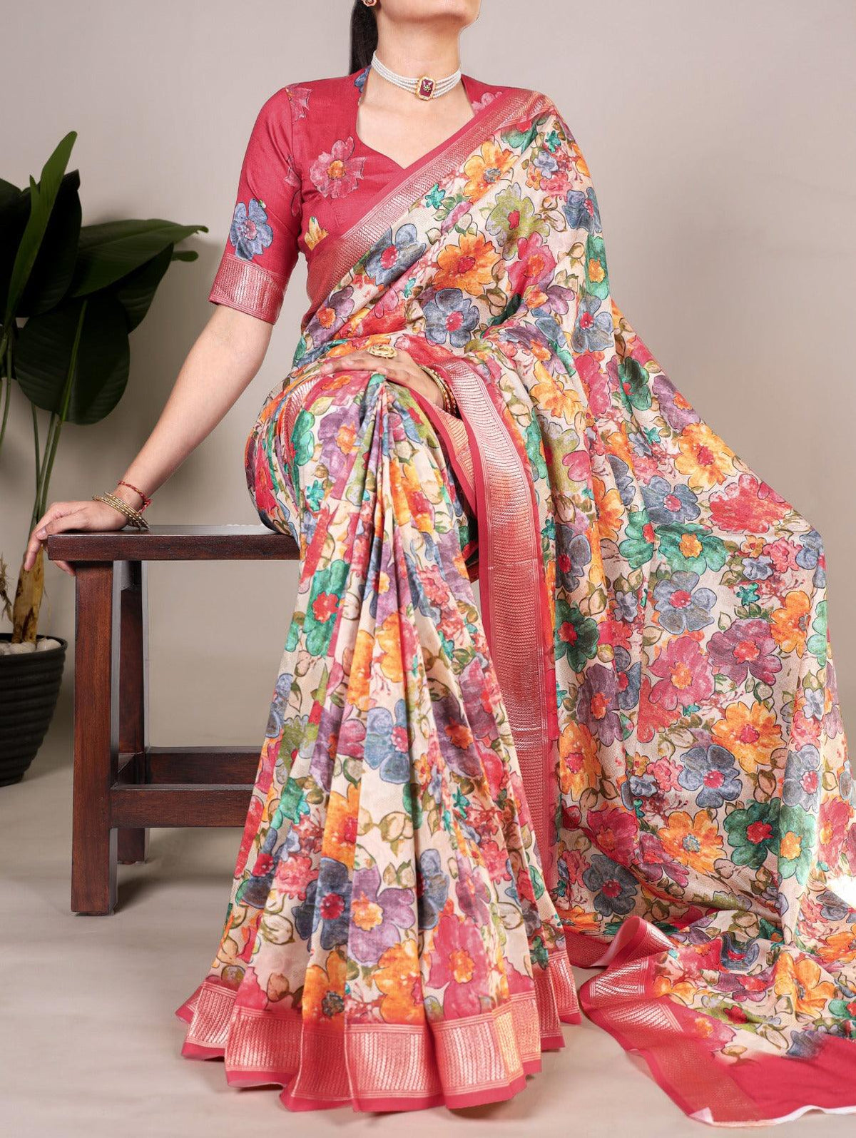 Aarti Tussar Silk Saree | Shoppers Trend