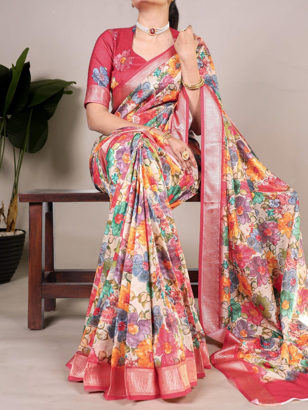 Aarti Tussar Silk Saree | Shoppers Trend