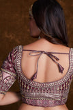 Art Silk Wine Fucntion Wear Lehenga With Embroidery Work And Artistic Blouse.