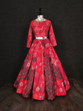 Red Color Vaishali Silk Lehengha Choli With Muslin Silk Dupatta