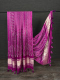 Wine Color Digital Bandhani Printed Pure Gaji Silk Dupatta With Tassels - women's fashion mart