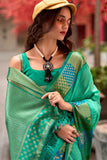 Forest Green Woven Banarasi Silk Saree - women's fashion mart