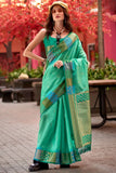 Forest Green Woven Banarasi Silk Saree - women's fashion mart