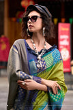 Celery Green Woven Banarasi Silk Saree - women's fashion mart