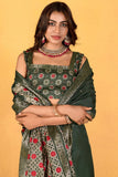 Mehendi Green Soft Dola Silk Classic Saree with Woven Detailing - women's fashion mart