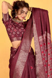 Luxurious Maroon Soft Dola Silk Saree with Exquisite Woven Design - women's fashion mart