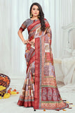Creative Casual Printed Cotton Saree In Multi Color.