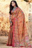 Cotton Rust Brilliant Printed Casual Saree.