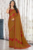 Radiant Casual Mustard Color Satin Saree.