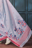 Magnolia Purple Handloom Linen Saree - women's fashion mart