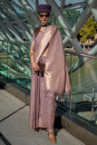 Burnished Brown Katan Silk Handloom Weaving Worked Classic Saree - women's fashion mart
