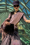 Burnished Brown Katan Silk Handloom Weaving Worked Classic Saree - women's fashion mart