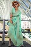 Envy Green Katan Silk Weaving Worked Designer Classic Saree - women's fashion mart