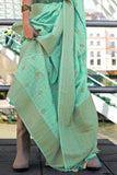Envy Green Katan Silk Weaving Worked Designer Classic Saree - women's fashion mart