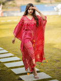 Red Color Digital Bandhej Print Pure Gaji Silk Kaftan -kaftan online Default Title women's fashion mart