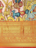 Designer Kalamkari Print Pattu Banarasi Silk Saree  women's fashion mart