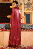 Maroon Color Exquisite Party Style Art Silk Ready to Wear Saree With Long Jacket - women's fashion mart