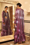 Attractive Party Style Art Silk Ready to Wear Saree With Long Jacket In Purple Color - women's fashion mart