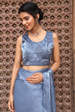 Alluring Grey Color Party Style Art Silk Ready to Wear Saree With Long Jacket - women's fashion mart