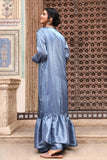 Alluring Grey Color Party Style Art Silk Ready to Wear Saree With Long Jacket - women's fashion mart